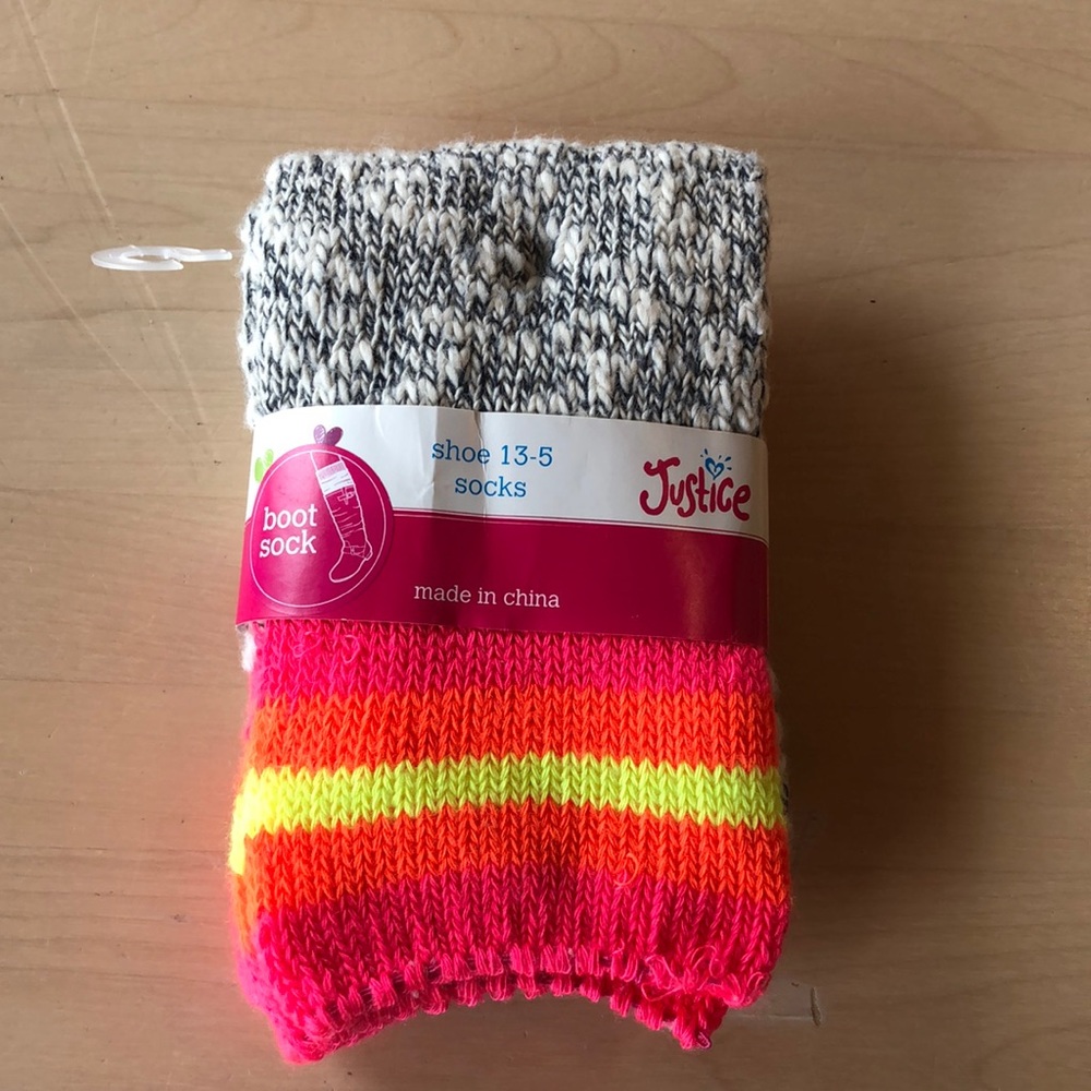 JUSTICE Boot Socks shoe size 13-5 NEW